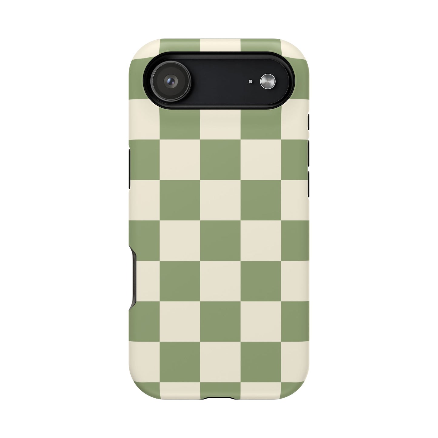 Green & Beige Checkered iPhone Case