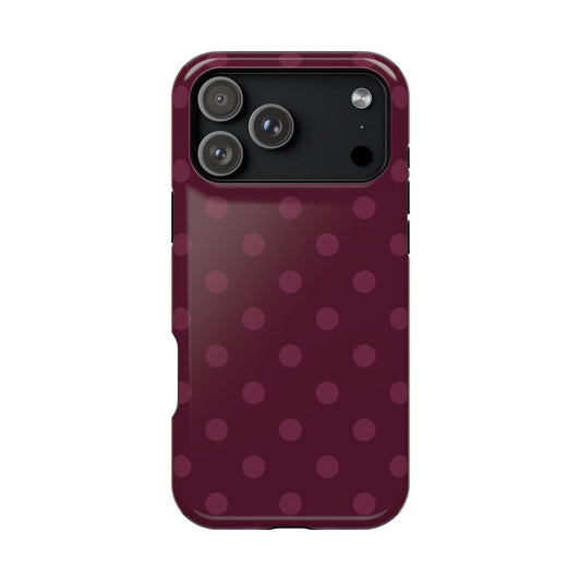 Plum Polka Dots iPhone Case