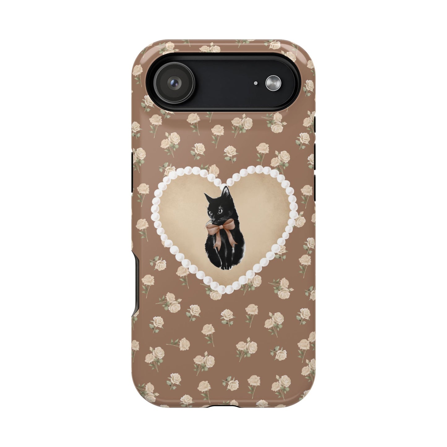 Brown Féline Roses iPhone Case