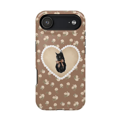 Brown Féline Roses iPhone Case