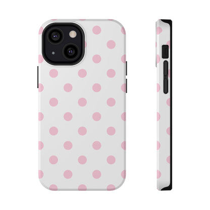 Pink Clouds Polka Dots iPhone Case