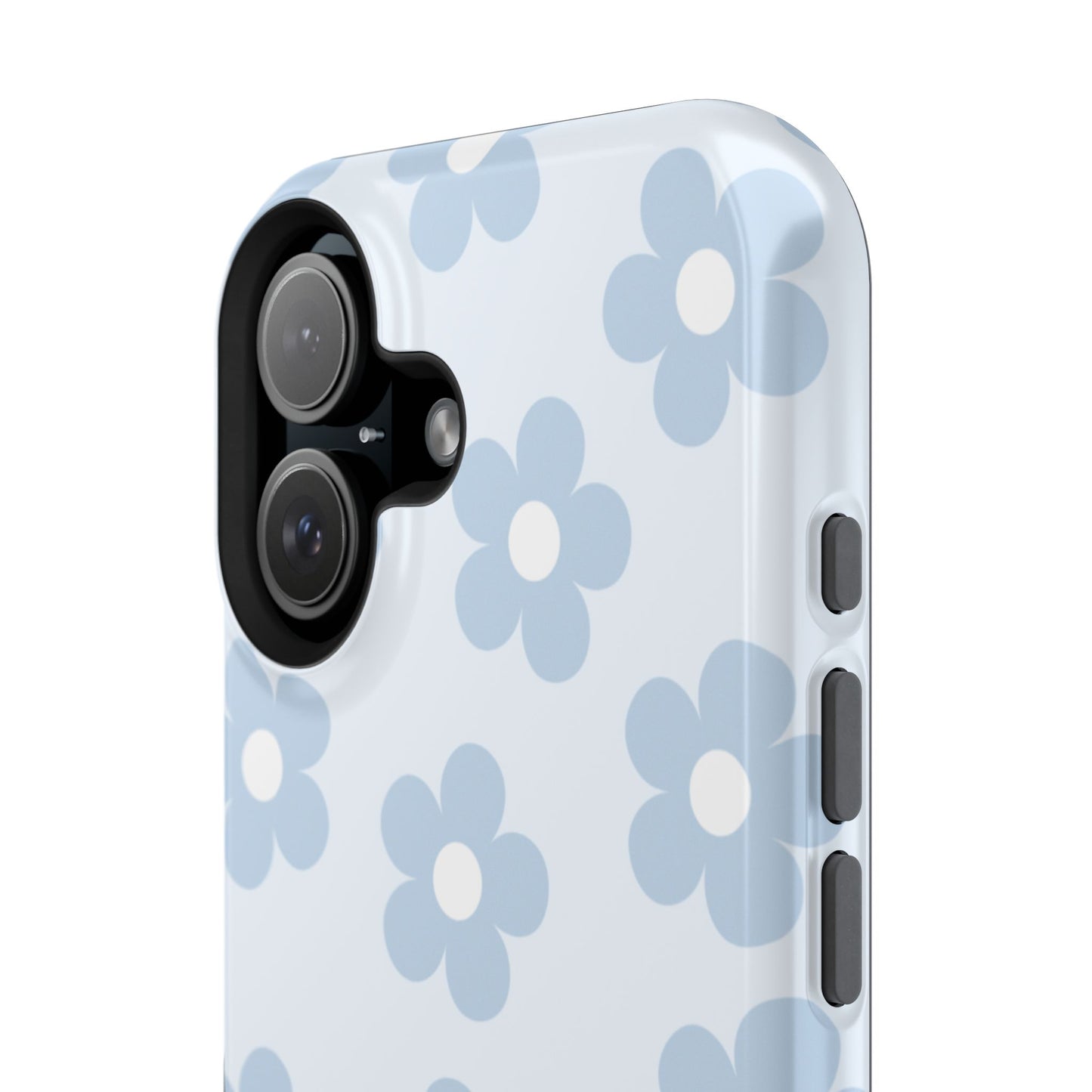 Light Blue Retro Flowers iPhone Case