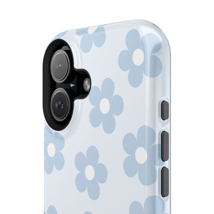 Light Blue Retro Flowers iPhone Case