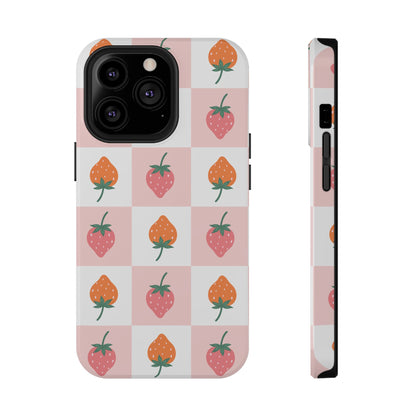 Strawberry Checkered iPhone Case
