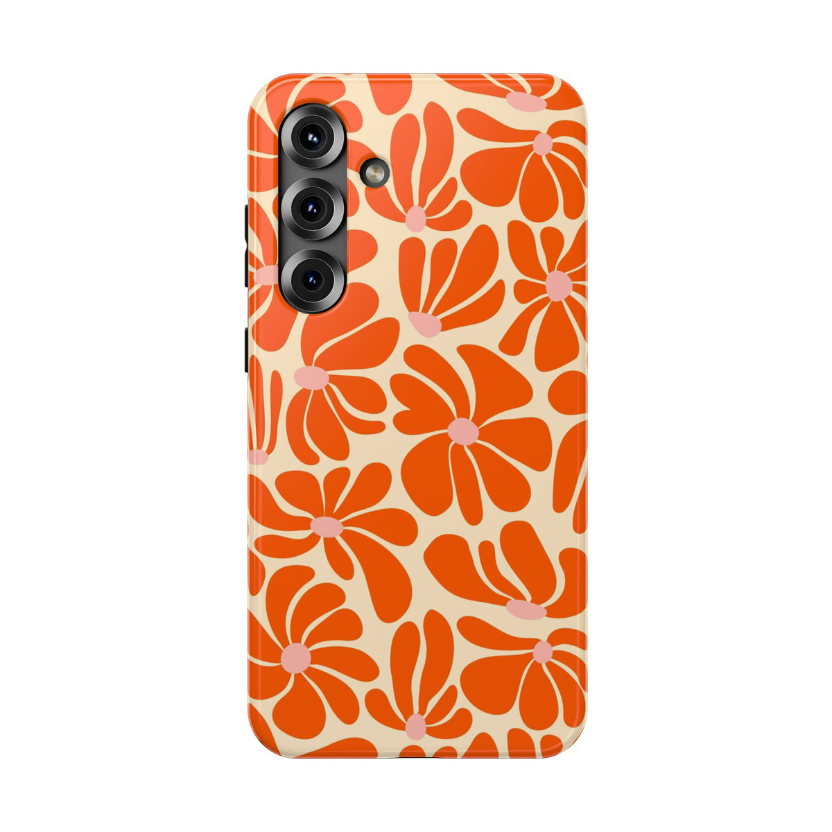 Orange Vintage Flowers Samsung Case