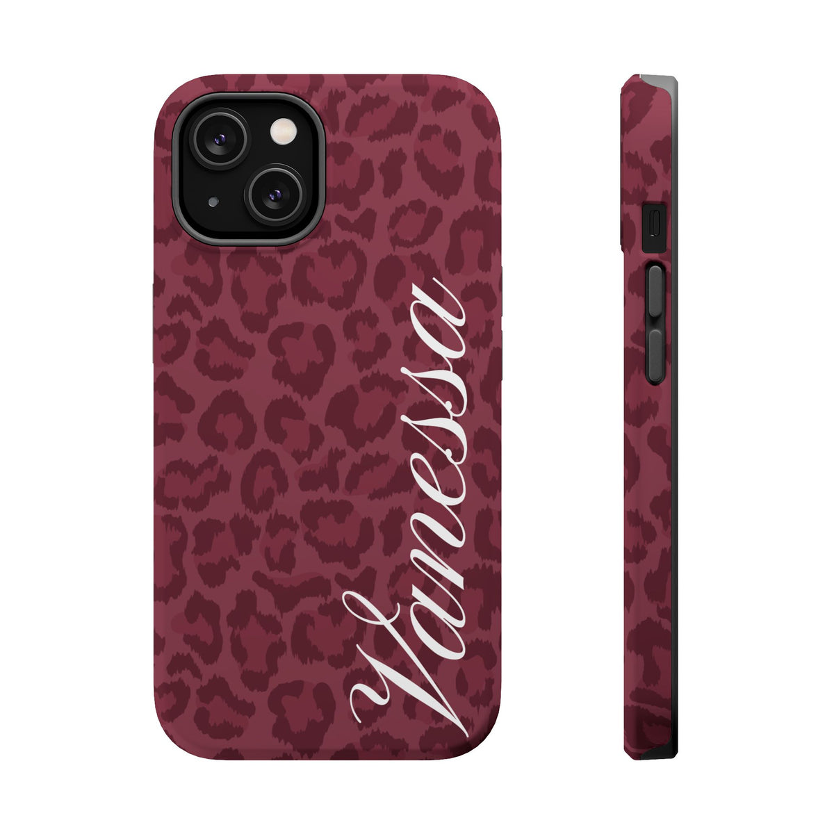 Custom Burgundy Leopard iPhone Case