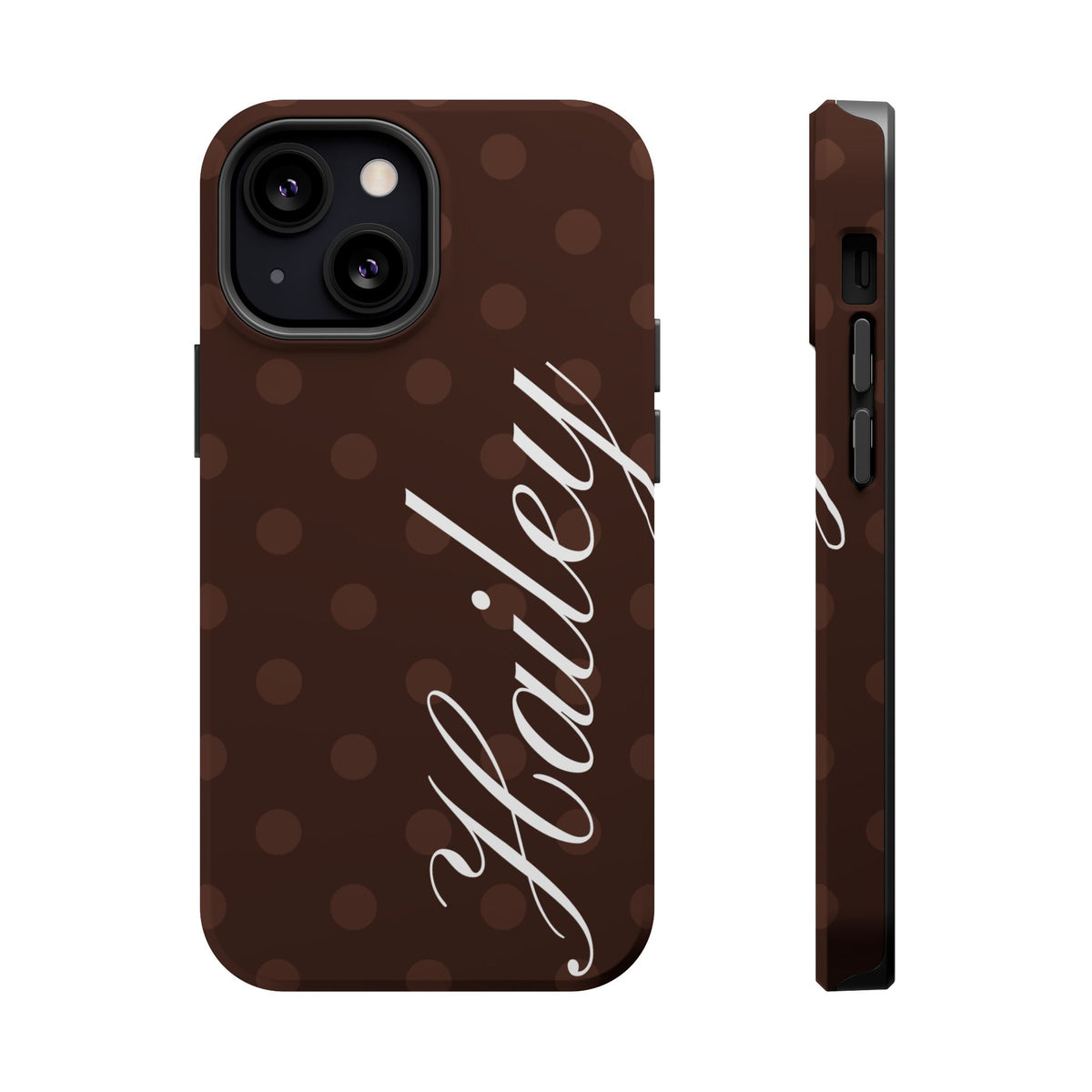 Custom Mocha Polka Dots iPhone Case