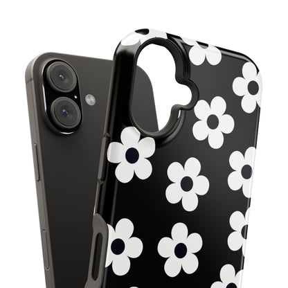 Black Retro Flowers iPhone Case