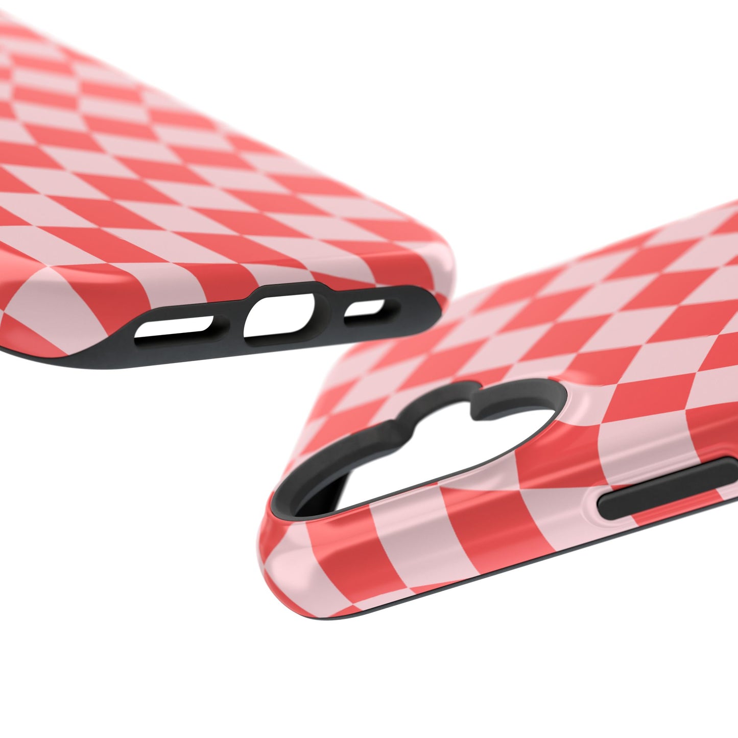 Red & Pink Wavy Checkered iPhone Case