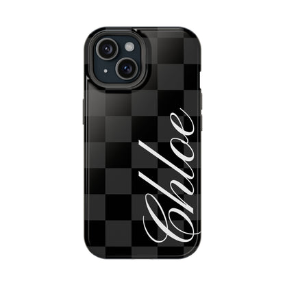 Custom Black Checkered iPhone Case