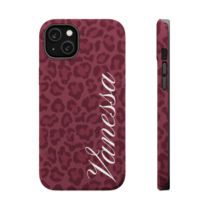 Custom Burgundy Leopard iPhone Case