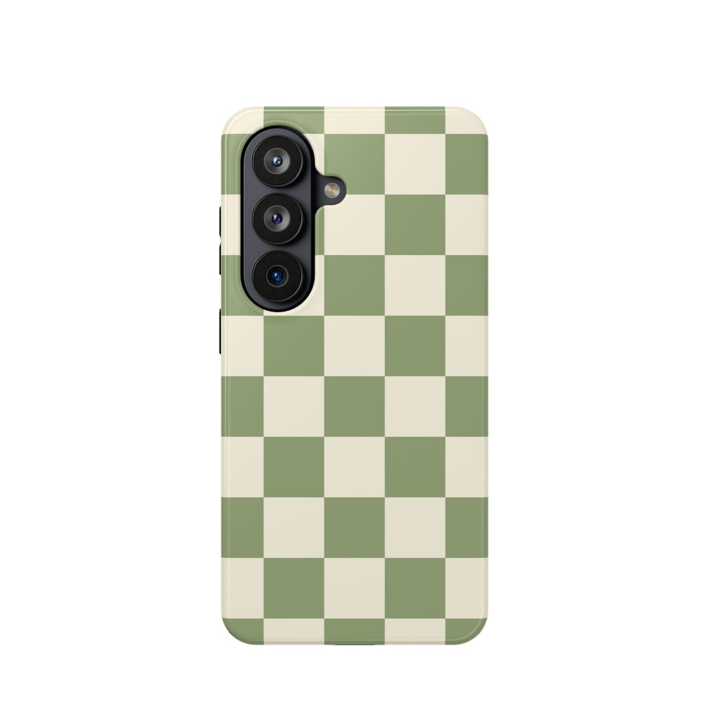 Green & Beige Checkered Samsung Case