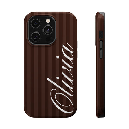 Custom Mocha Stripes iPhone Case