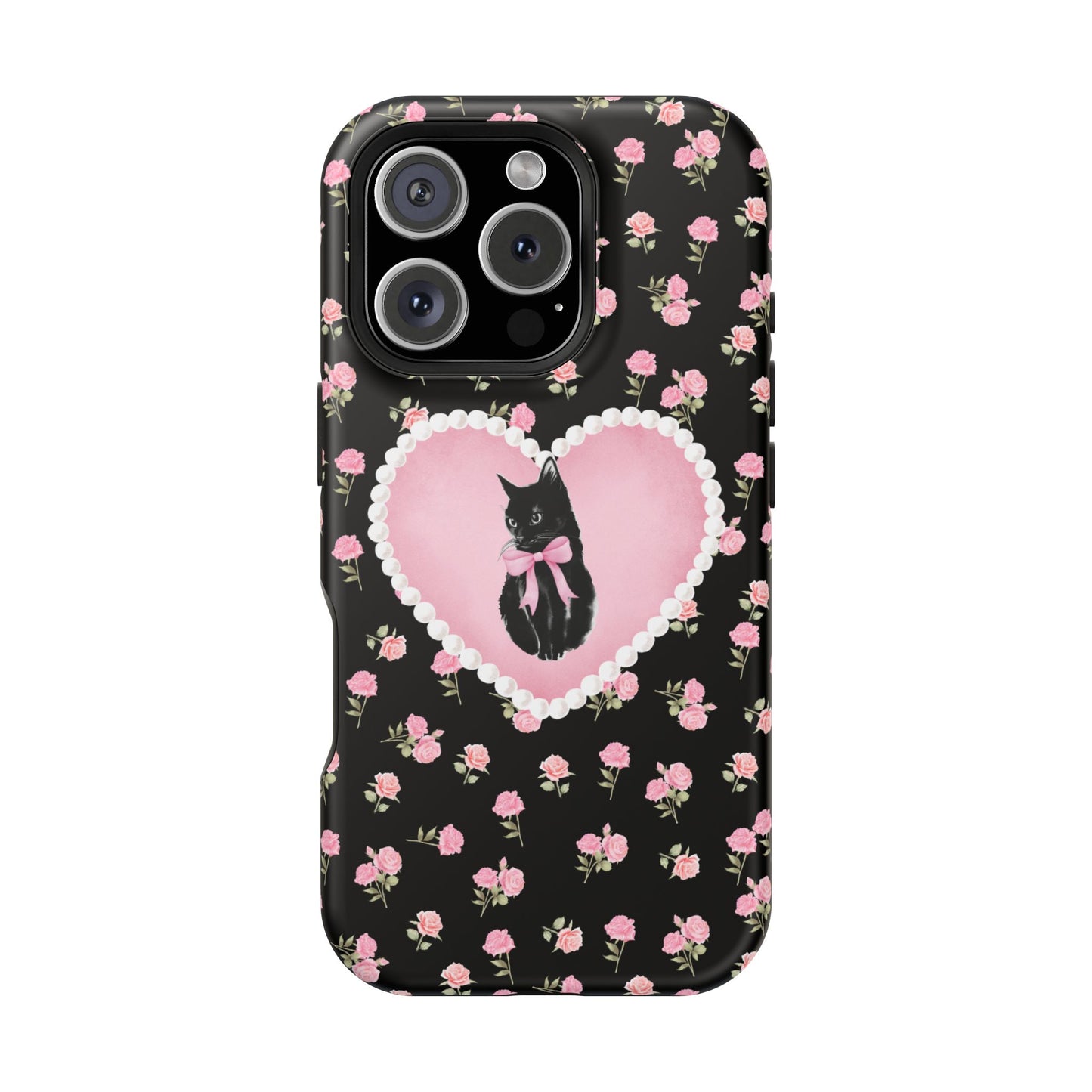 Black Féline Roses iPhone Case