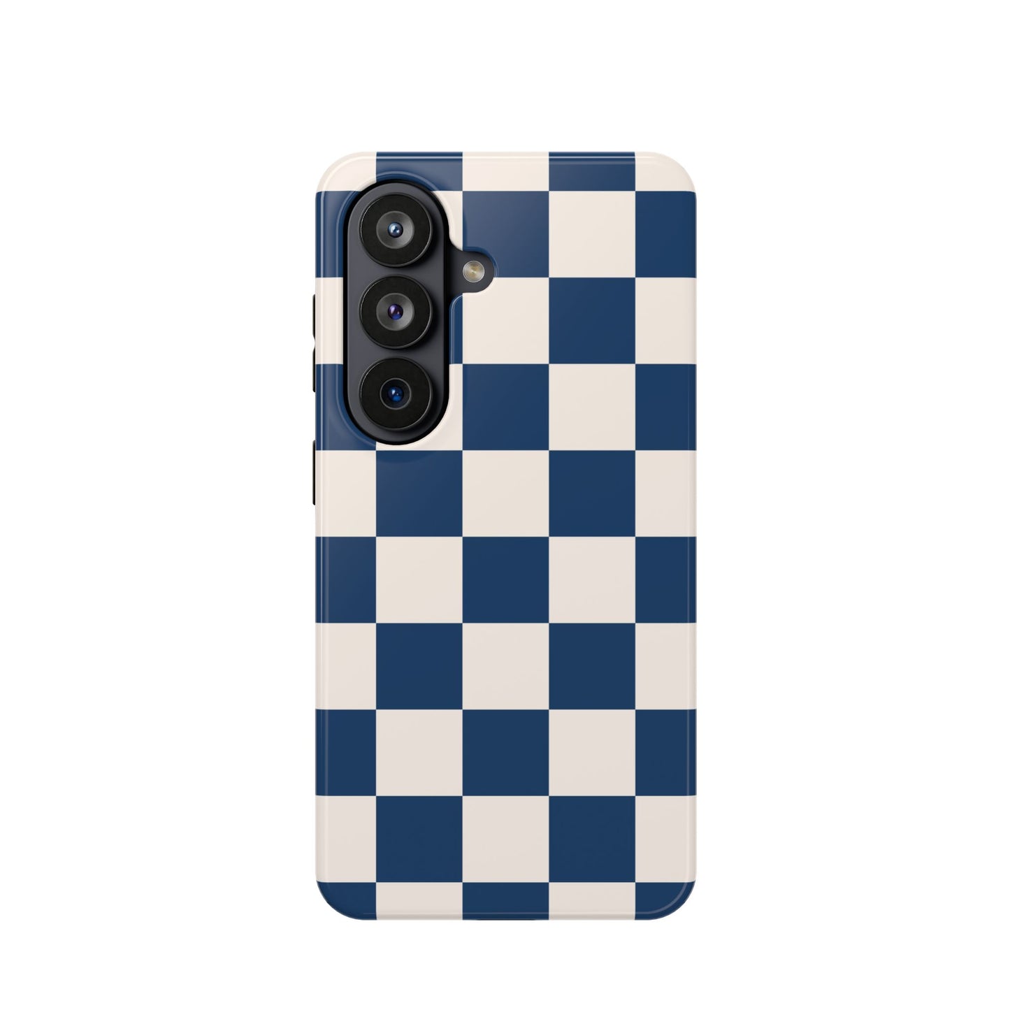 Navy & Beige Checkered Samsung Case