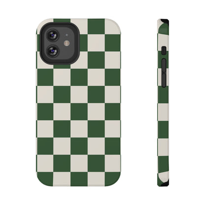 Green Checkered iPhone Case