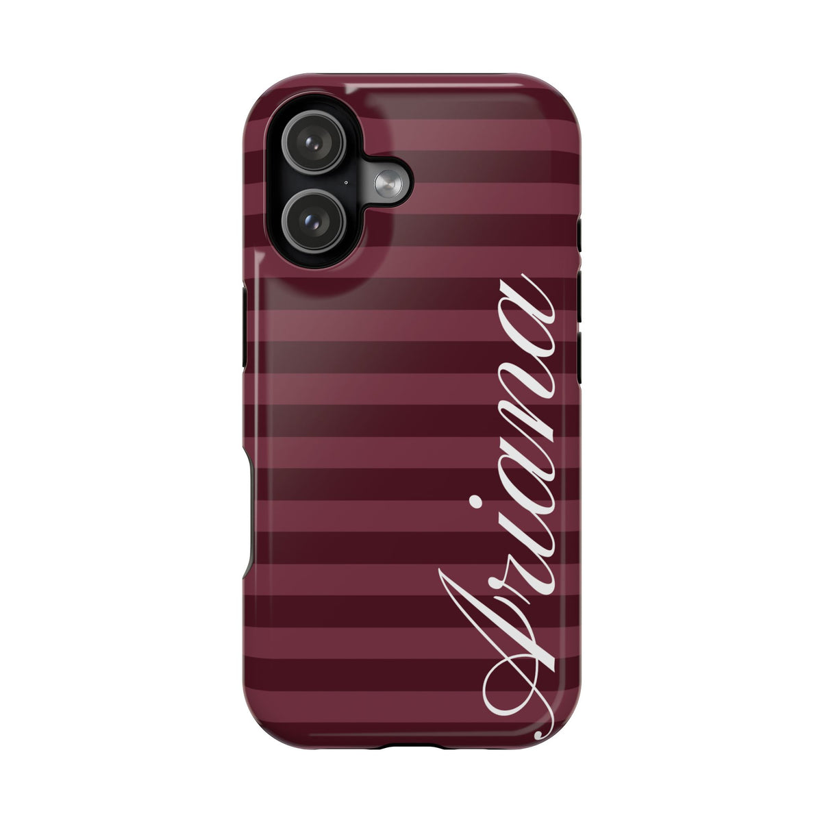 Custom Burgundy Classic Striped iPhone Case