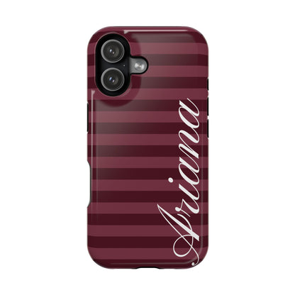 Custom Burgundy Classic Striped iPhone Case