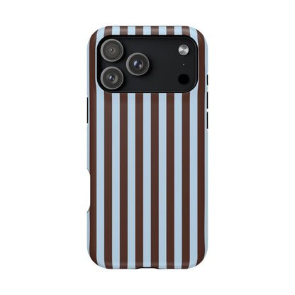 Blue Latte Stripes iPhone Case