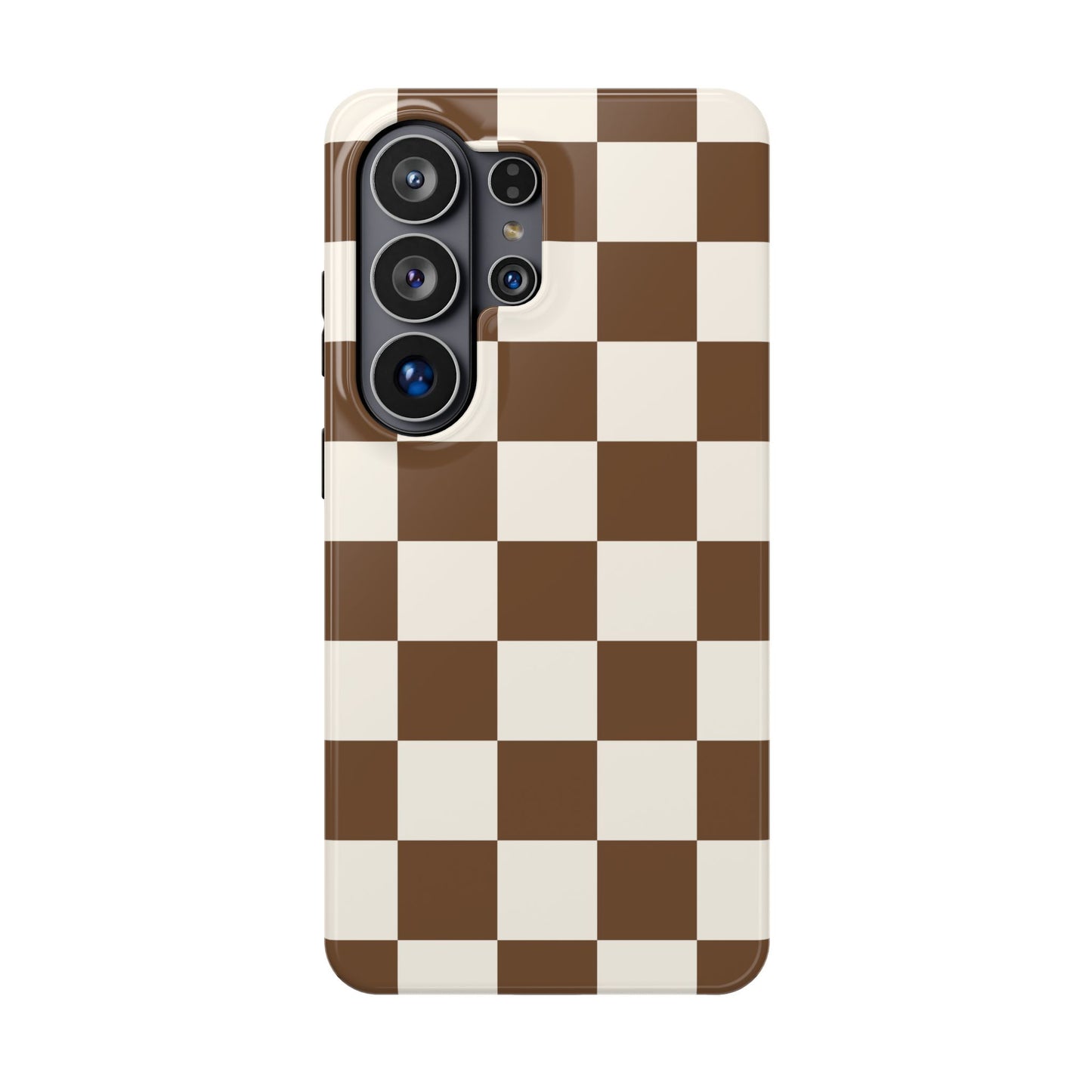 Brown Checkered Samsung Case
