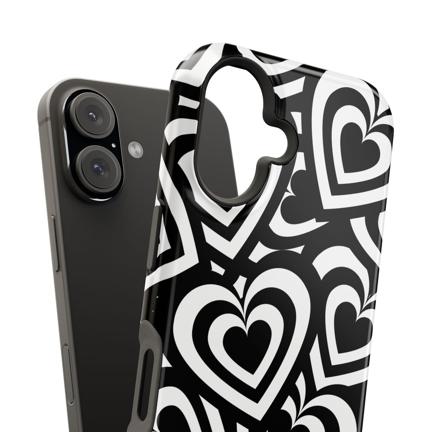 Black & White Hearts iPhone Case