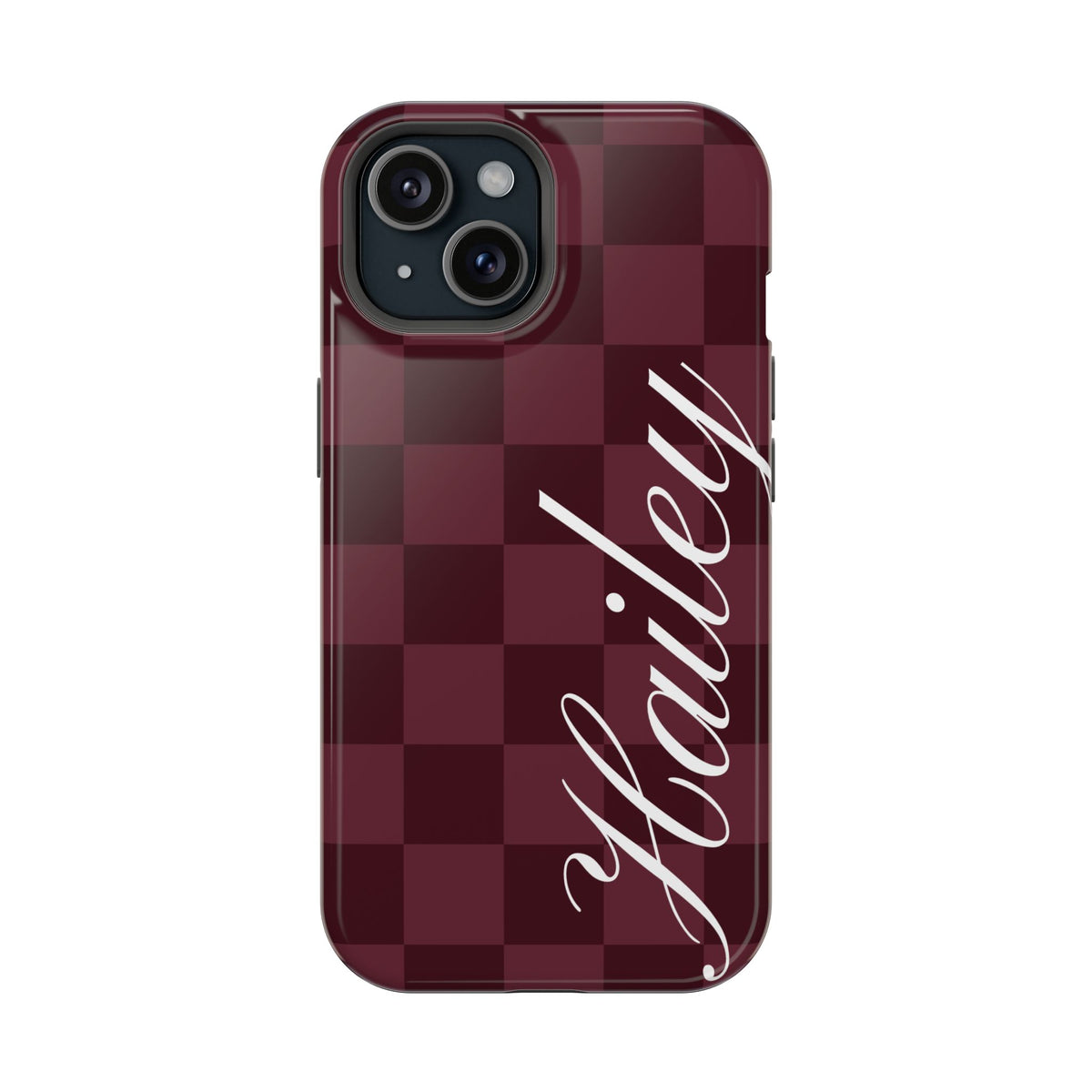 Custom Burgundy Checkered iPhone Case