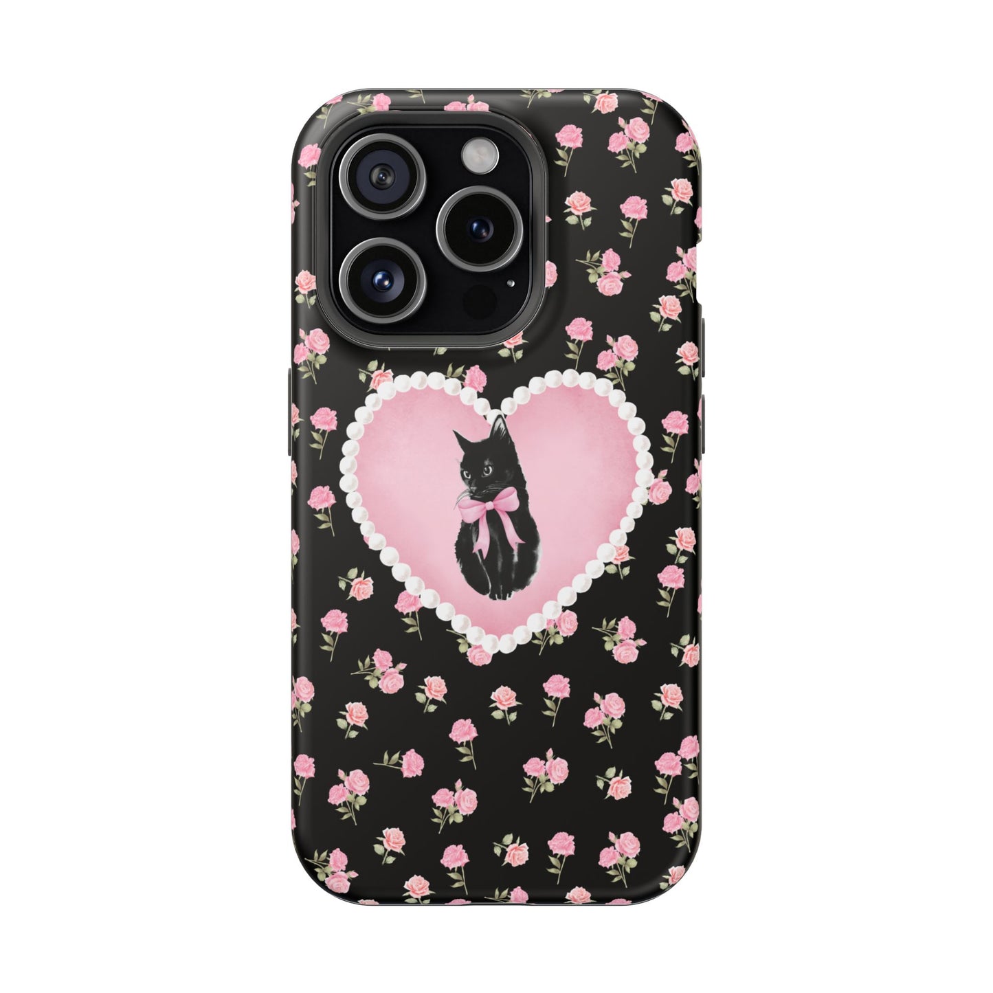 Black Féline Roses iPhone Case