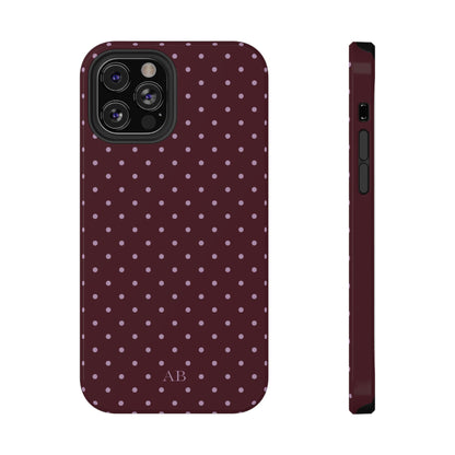 Custom Burgundy & Violet Mini Dots iPhone Case