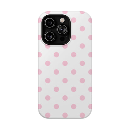Pink Clouds Polka Dots iPhone Case