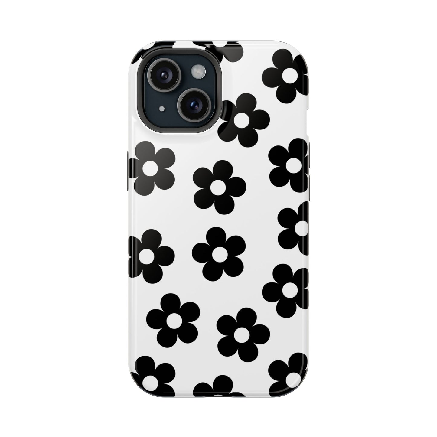 White Retro Flowers iPhone Case