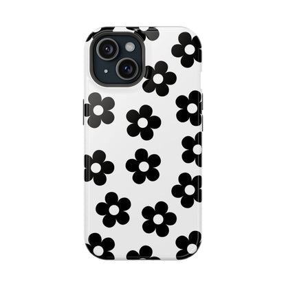 White Retro Flowers iPhone Case