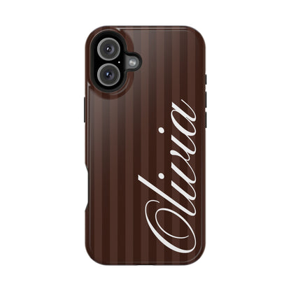 Custom Mocha Stripes iPhone Case
