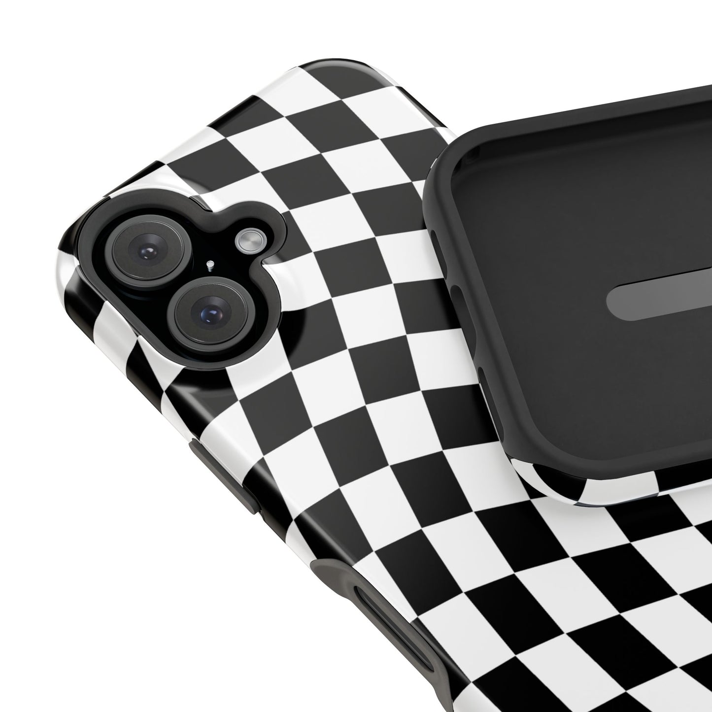 Black Wavy Checkered iPhone Case
