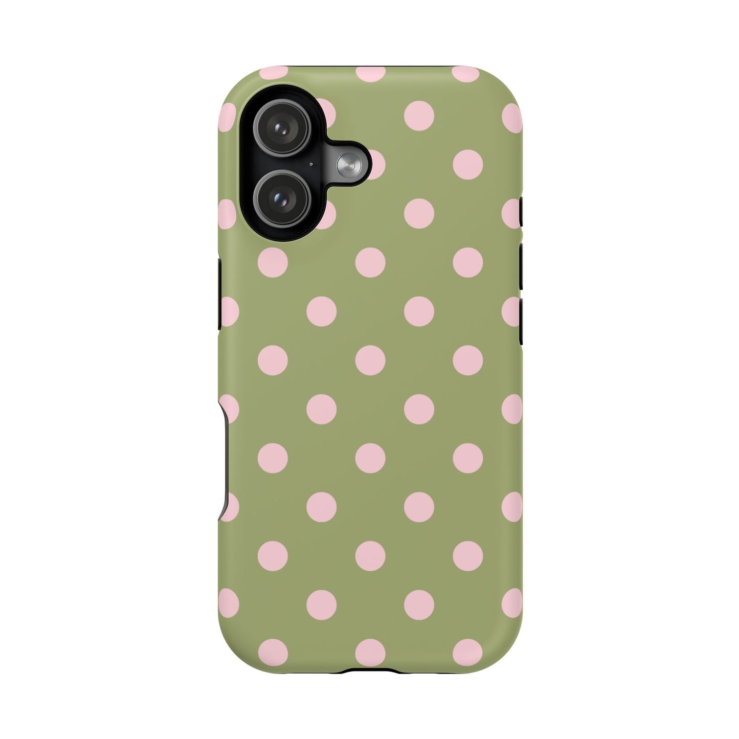 Pink Matcha Polka Dots iPhone Case