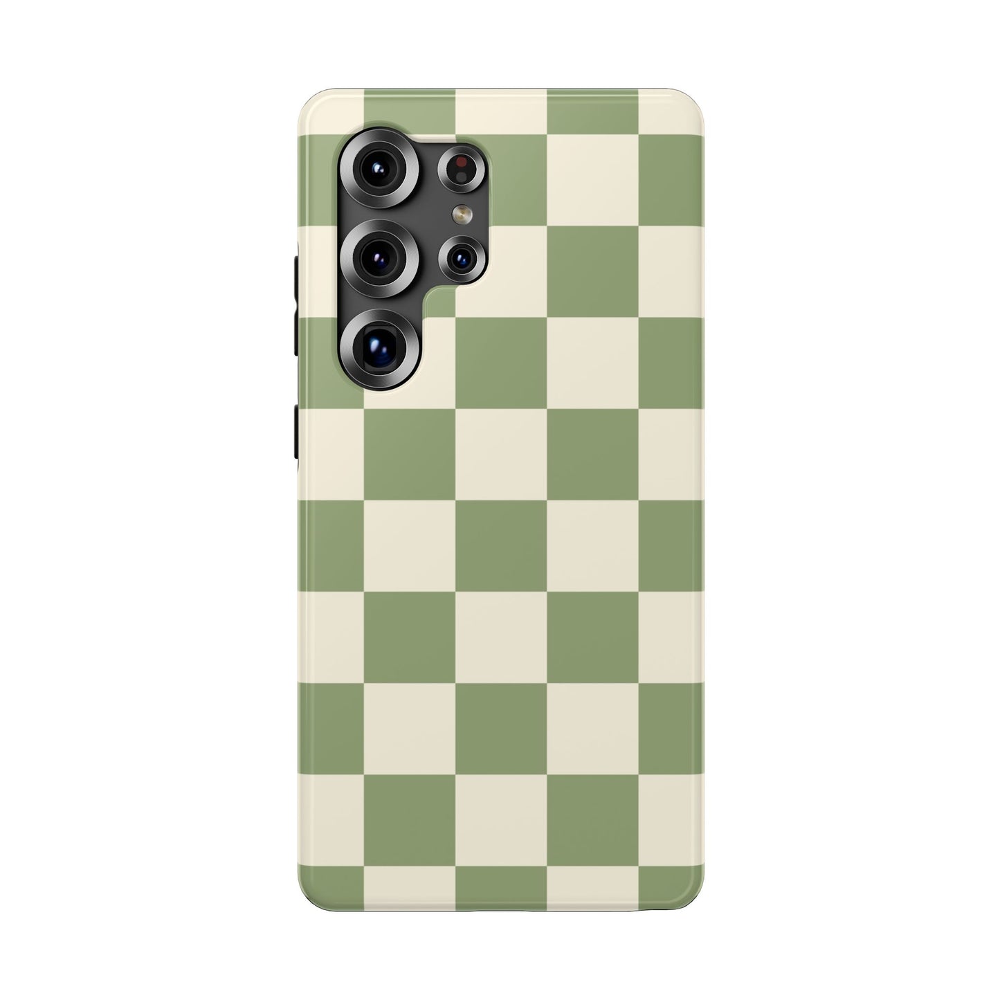 Green & Beige Checkered Samsung Case