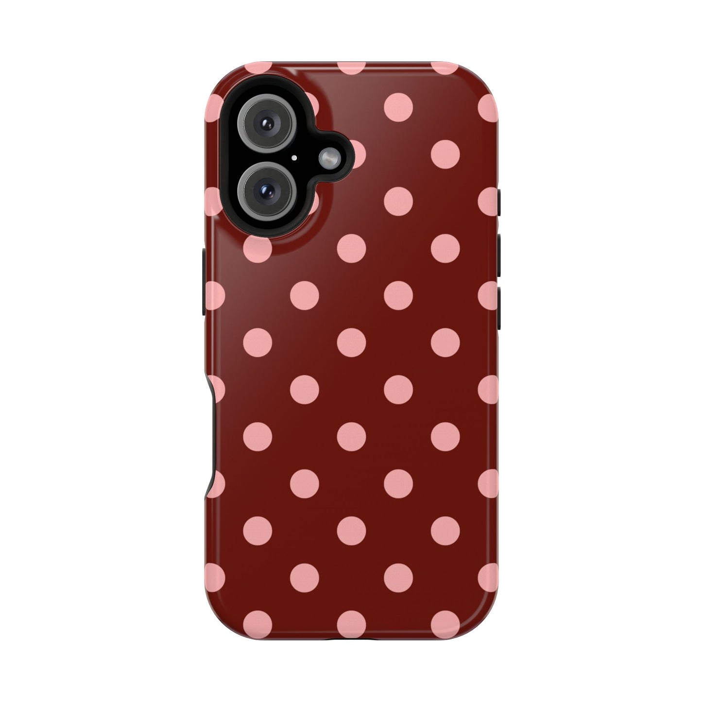 Maroon Polka Dots iPhone Case