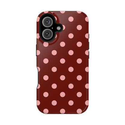 Maroon Polka Dots iPhone Case