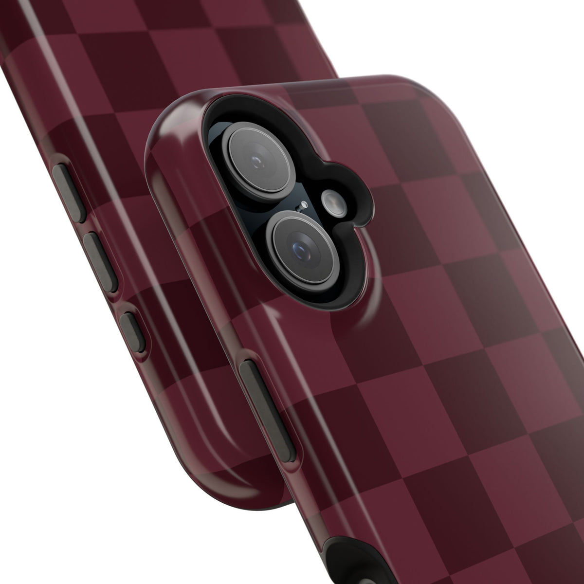 Burgundy Checkered iPhone Case