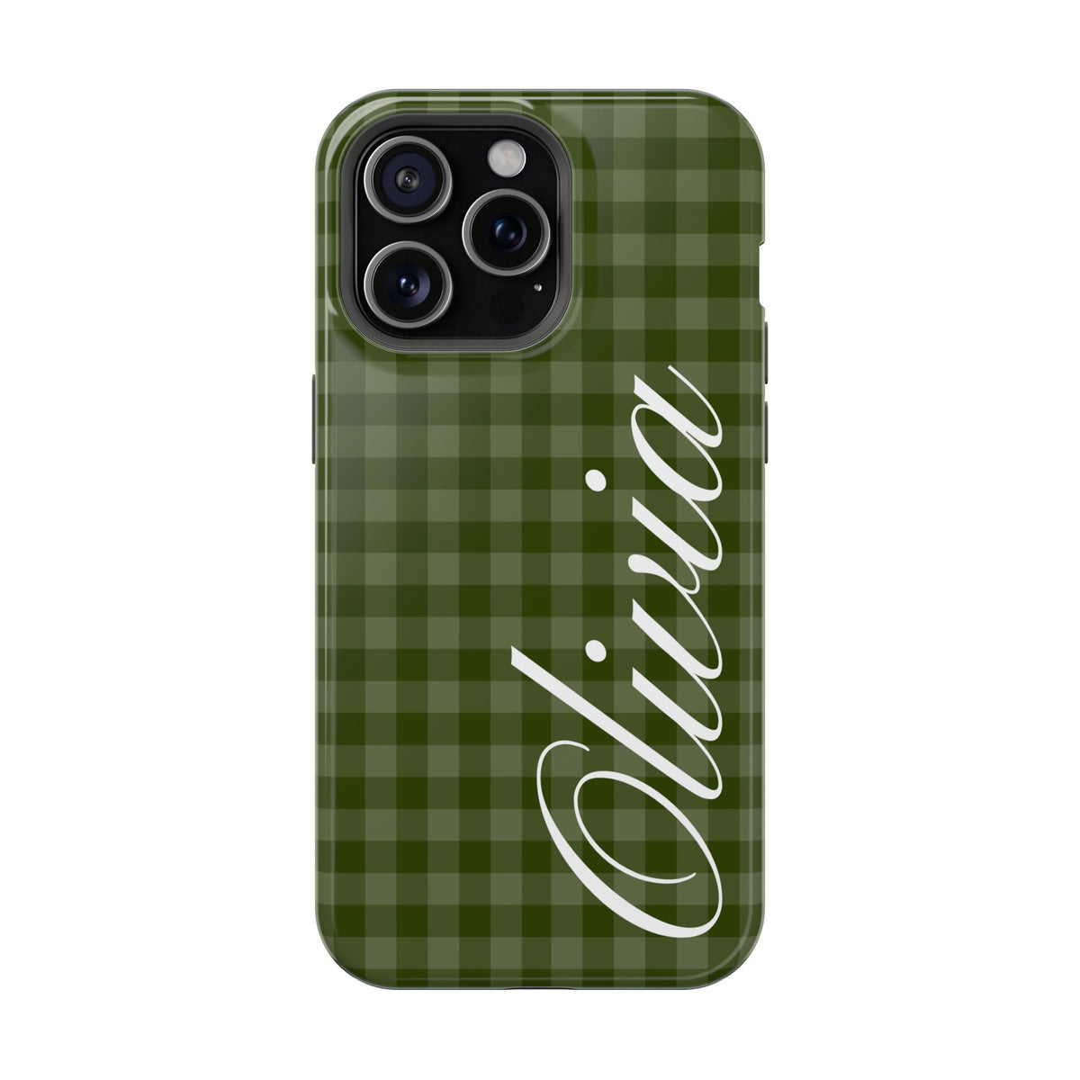 Custom Green Gingham iPhone Case