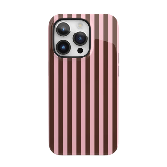 Pink Latte Stripes iPhone Case