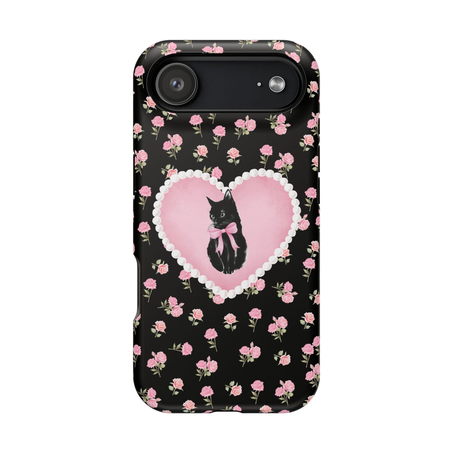 Black Féline Roses iPhone Case