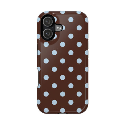 Blue Latte Polka Dots iPhone Case