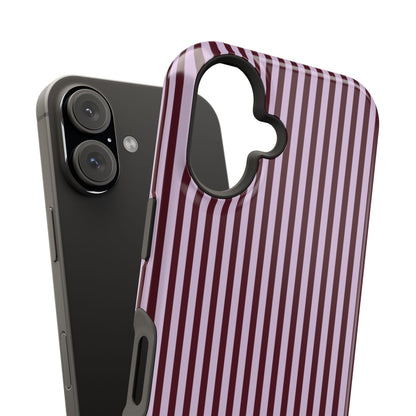 Burgundy & Violet Pinstripes iPhone Case