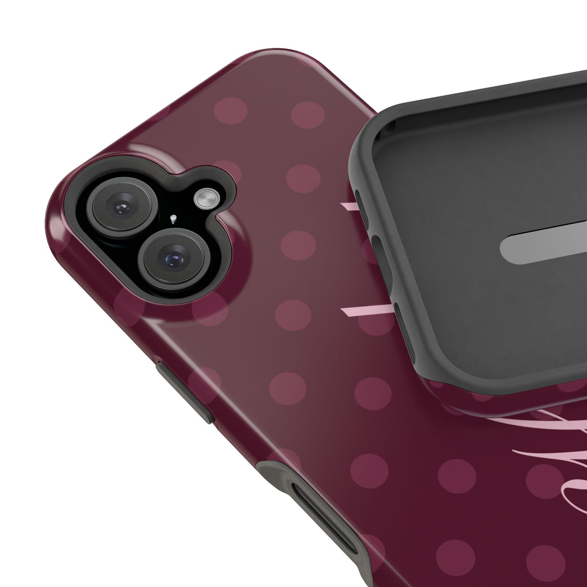 Custom Plum Polka Dots iPhone Case