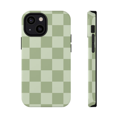 Green & Light Green Checkered iPhone Case