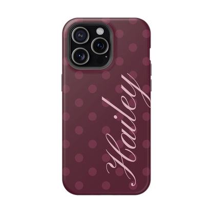 Custom Plum Polka Dots iPhone Case