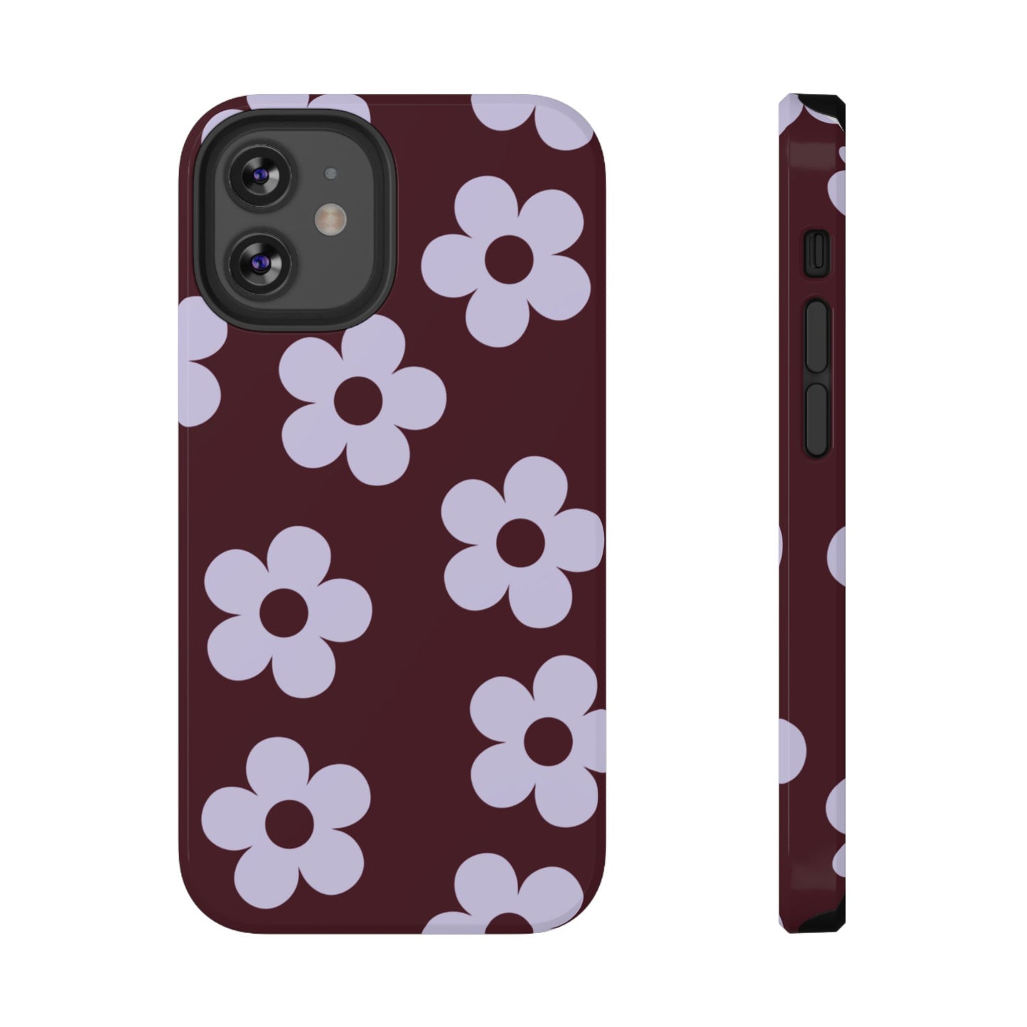 Burgundy Flowers iPhone Case
