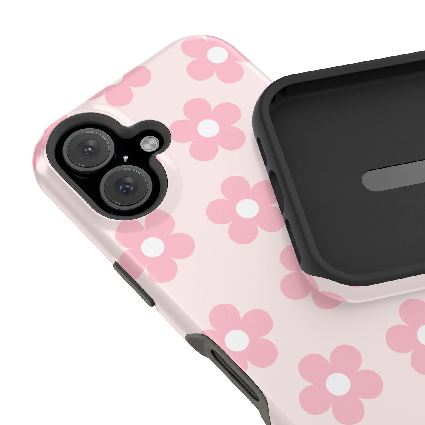 Light Pink Retro Flowers iPhone Case