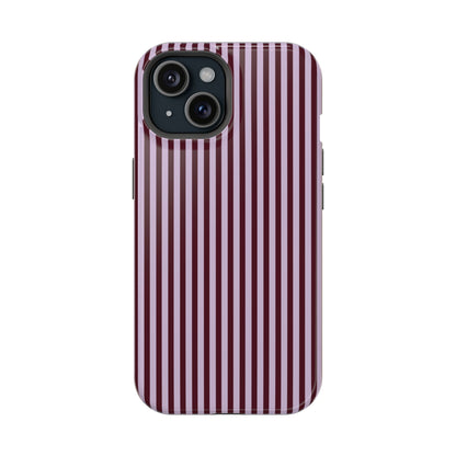 Burgundy & Violet Pinstripes iPhone Case