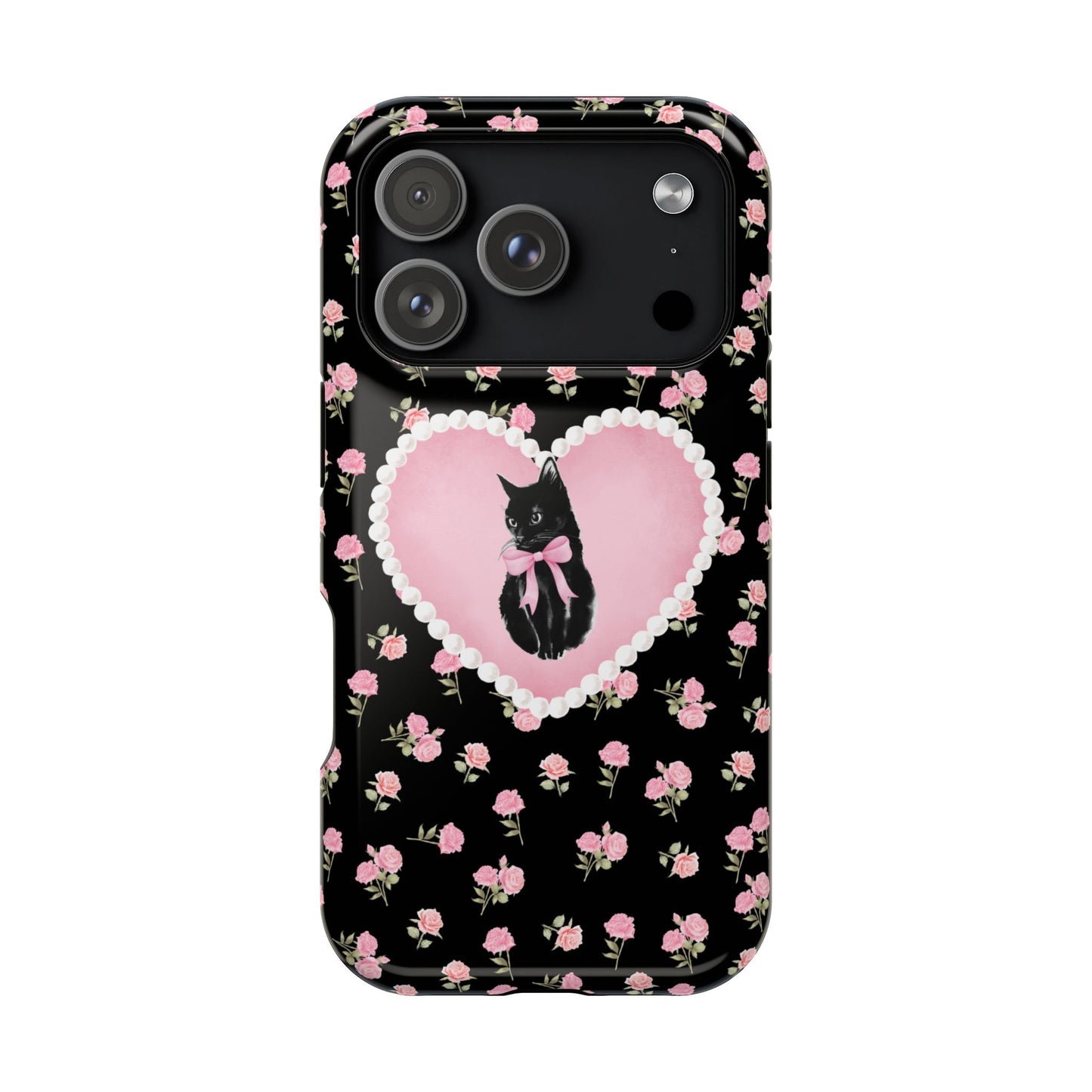 Black Féline Roses iPhone Case